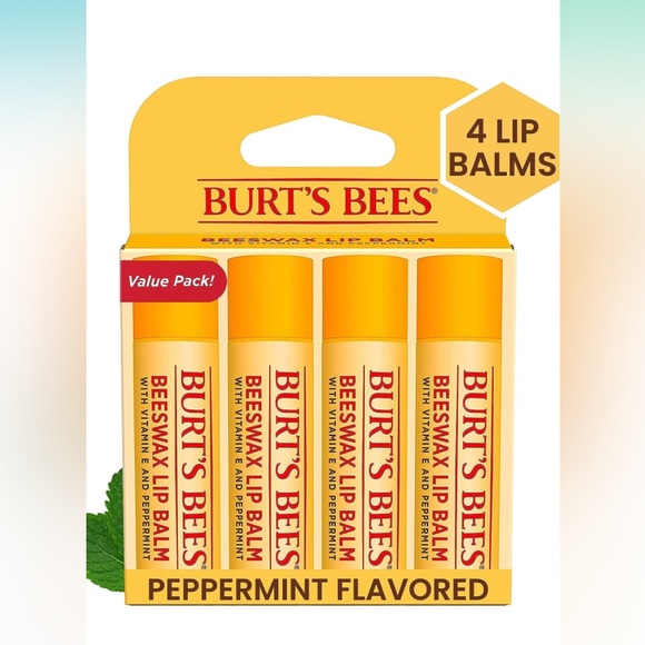 NIB Burt’s Bees 4pk Lip Balm with Vitamin E and Peppermint - Picture 2 of 8